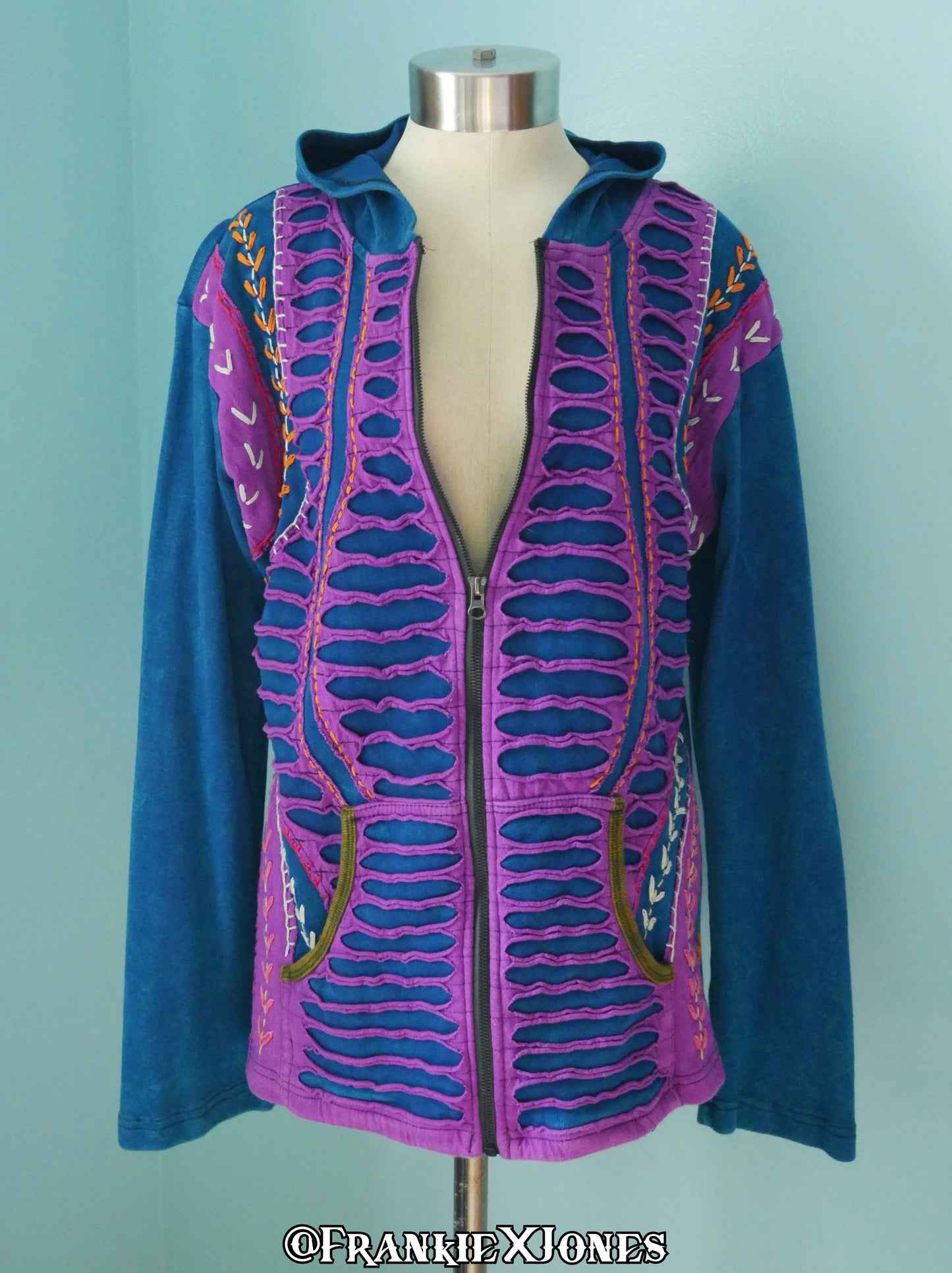 Hippie Hoodie w/ Botanical Embroidery