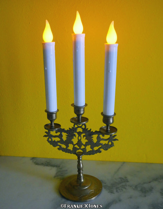 Solid Brass Chinese Dragon Candelabra