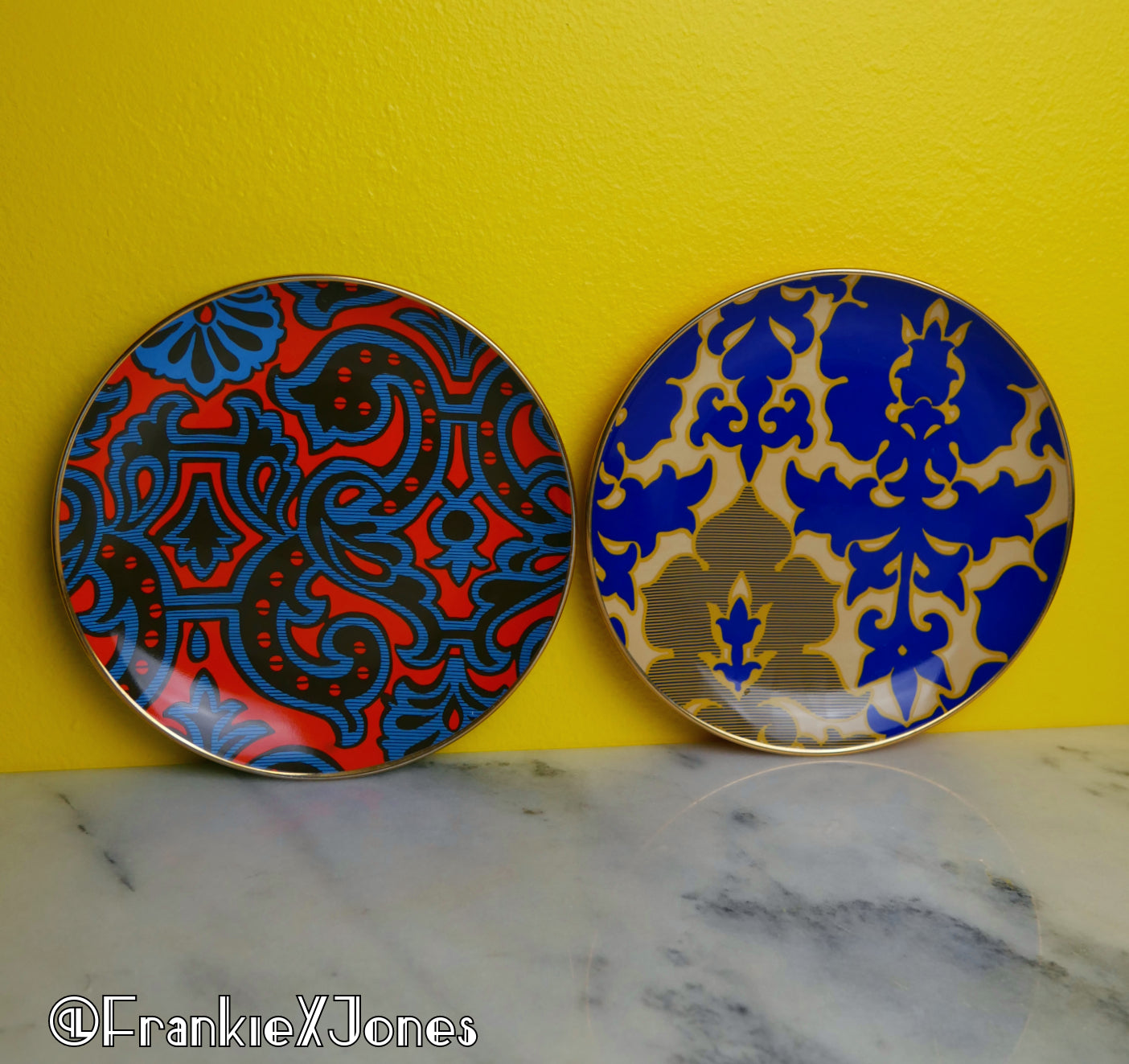Damask ✤ Salad/Dessert Plates ✤ Tracy Reese ✤ Set of 2