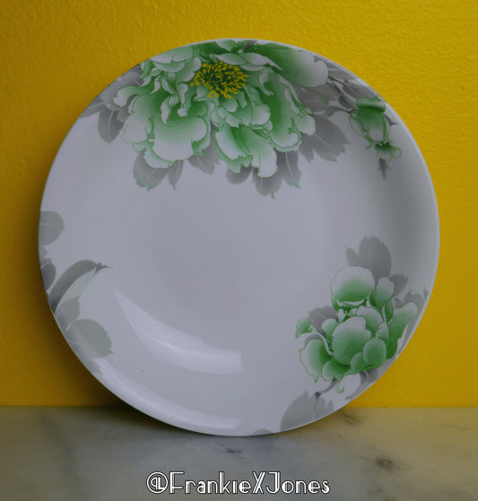 Green Peony Cereal Bowls ✤ Huafou Chinaware Co. ✤ Set of 2