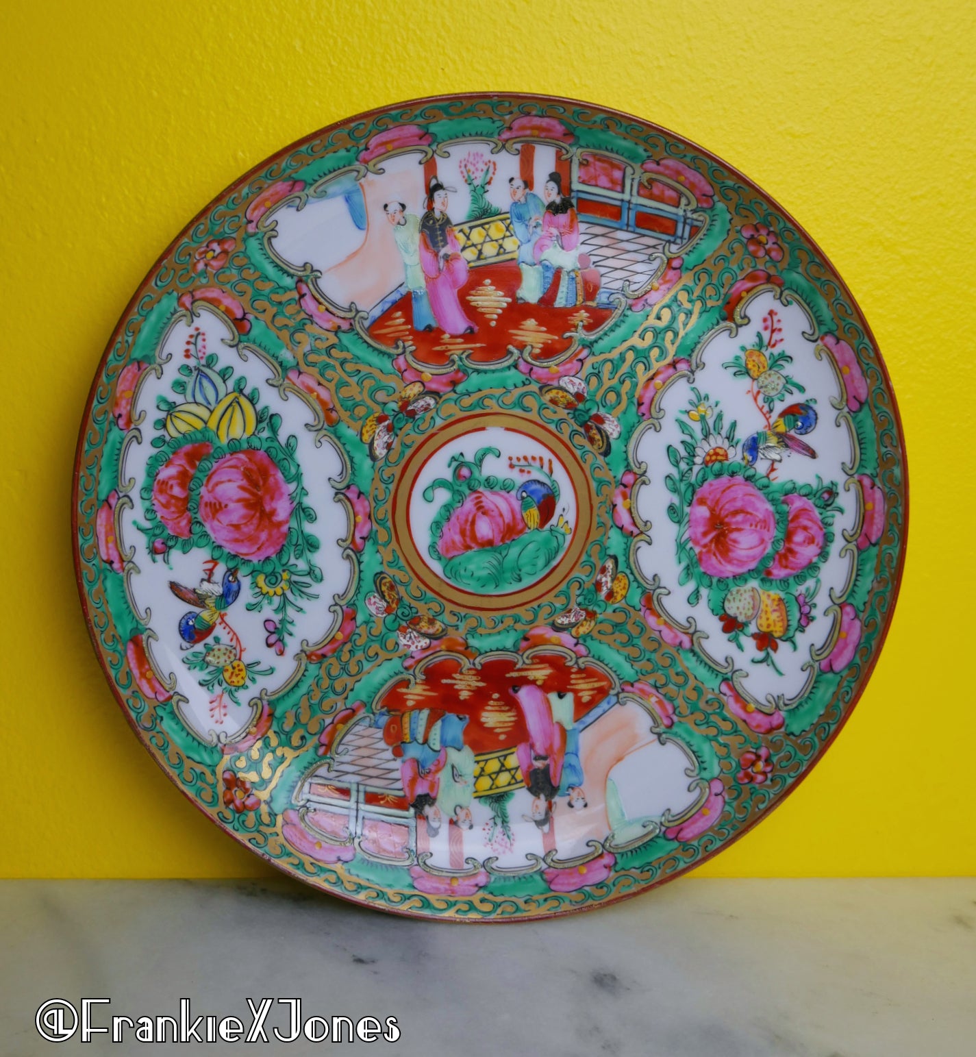 Chinoiserie Rose Medallion Dinner Plate