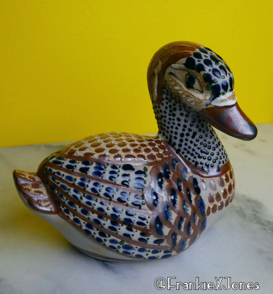 Mexican Hand-Painted Sitting Duck ✤ Tonala