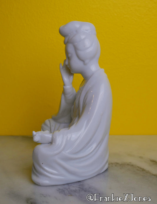 White Porcelain Geisha Figurine