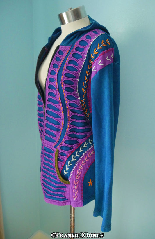 Hippie Hoodie w/ Botanical Embroidery