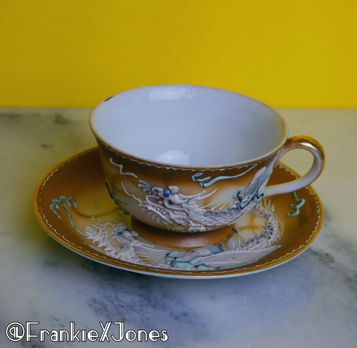 Dragonware Tea Cup Set ✤ Cup + Saucer ✤ Brown/Gold