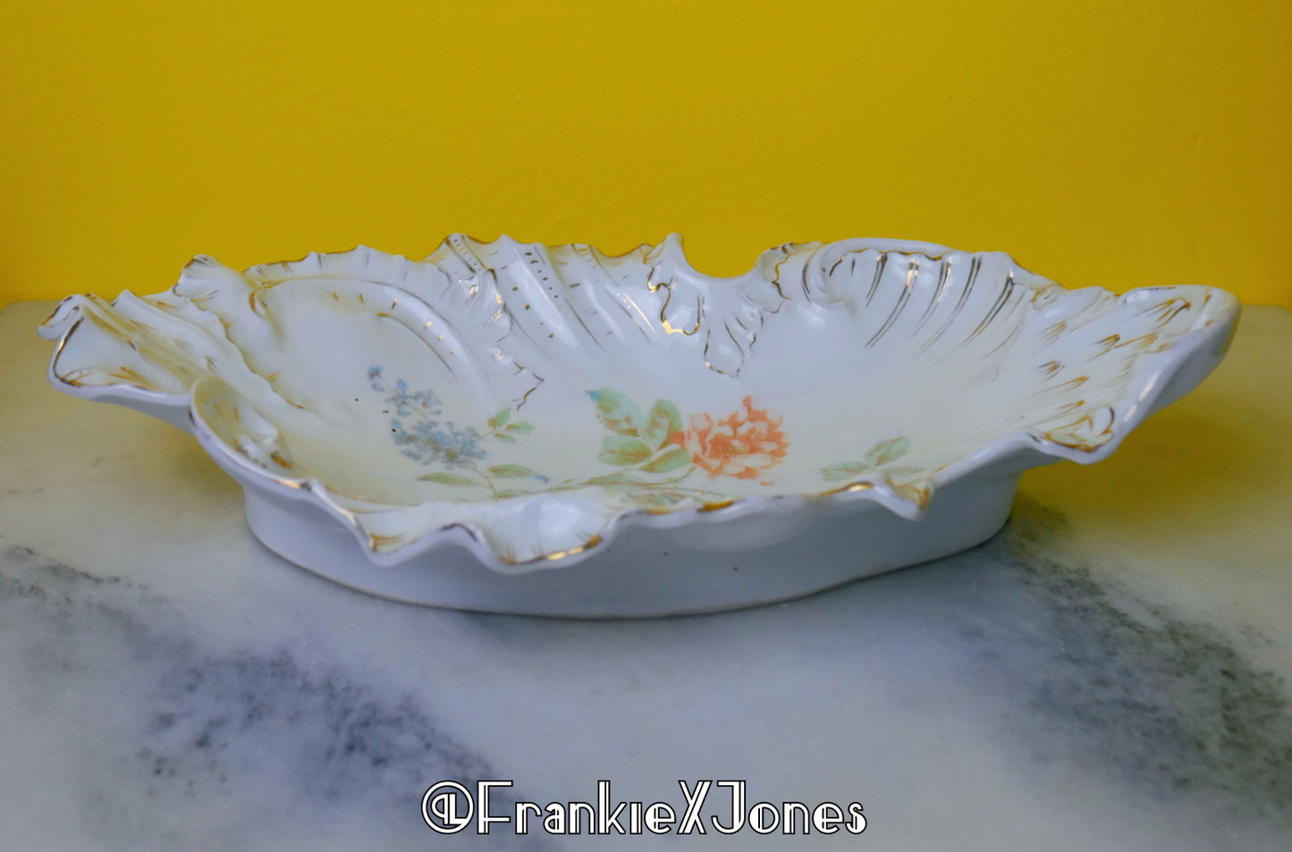 Transferware Porcelain Angel Wing Console Bowl