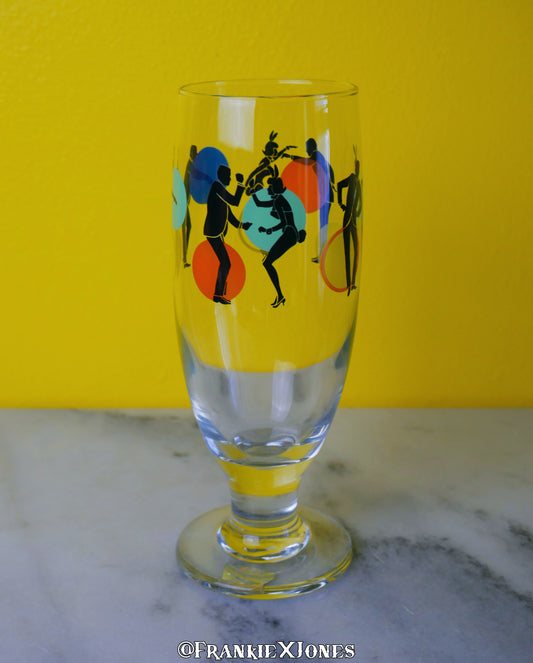 Dancing Couple Cocktail Glasses w/ Stir Sticks ✤ Playboy ✤ Set of 4