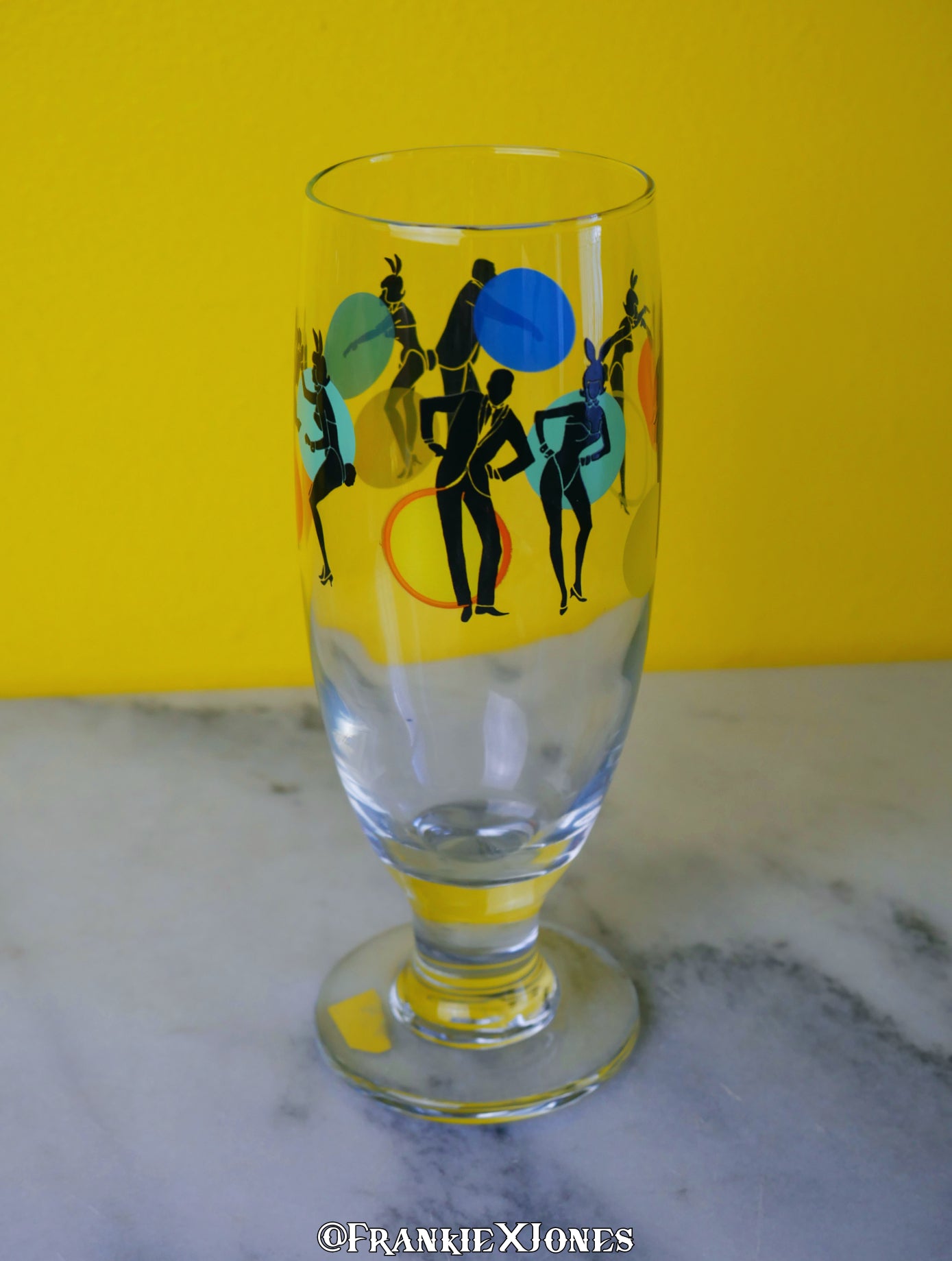 Dancing Couple Cocktail Glasses w/ Stir Sticks ✤ Playboy ✤ Set of 4