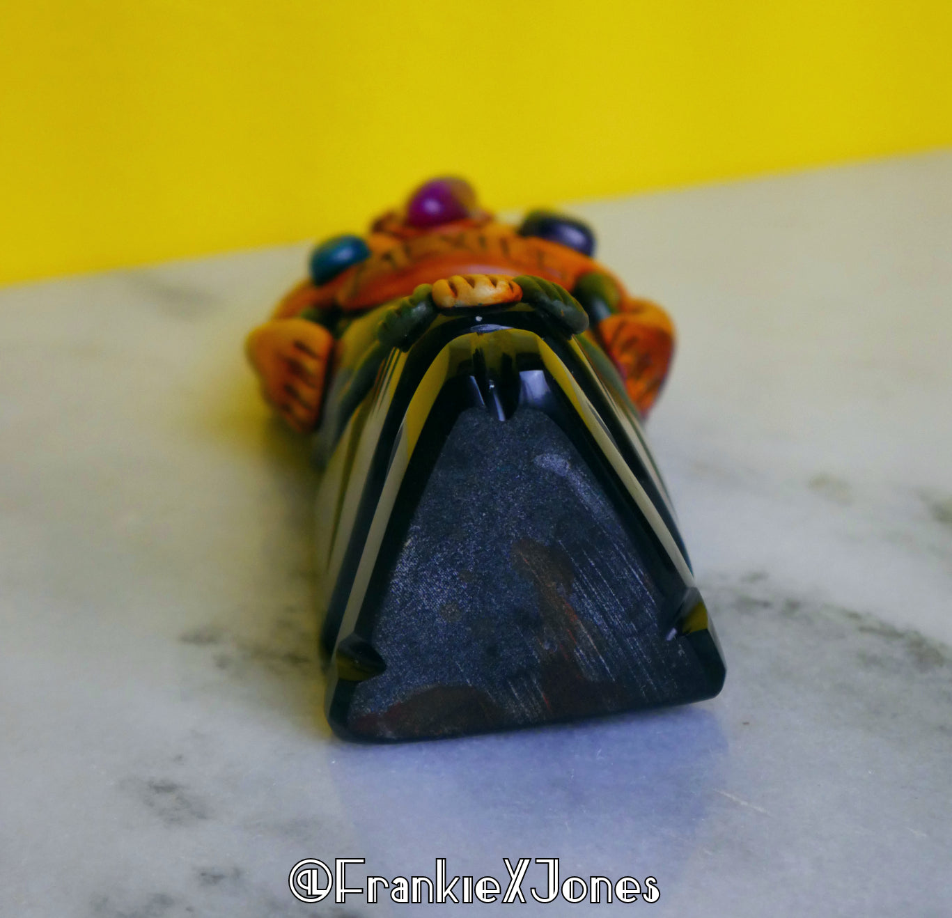 Carved Onyx Mexico Statuette w/ Embellishments
