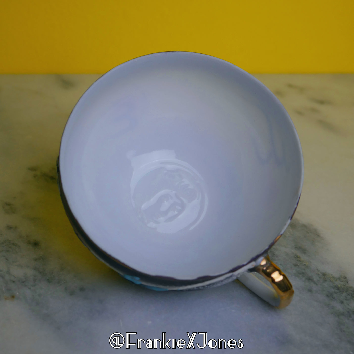 Dragonware Lithophane Tea Cup Set ✤ Cup + Saucer ✤ Black