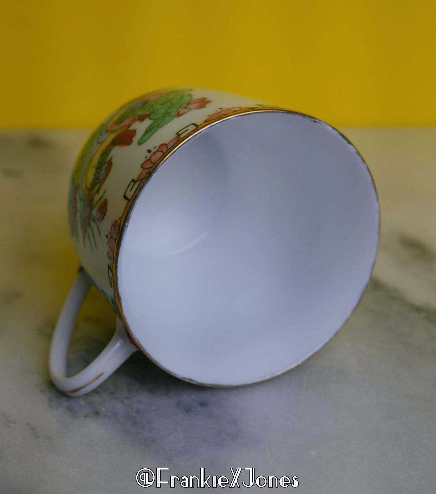 Chinoiserie Tea Cup Set ✤ Cup + Saucer ✤ Birds + Water Lilies