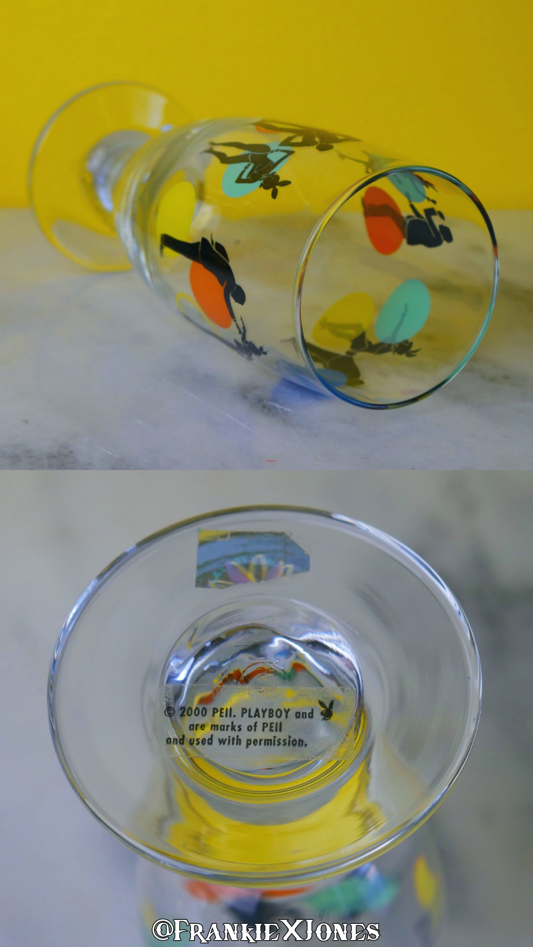 Dancing Couple Cocktail Glasses w/ Stir Sticks ✤ Playboy ✤ Set of 4