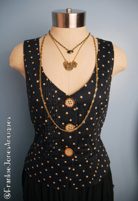 2000's Button-up Star Vest ✤ Jovovich Hawk for Target