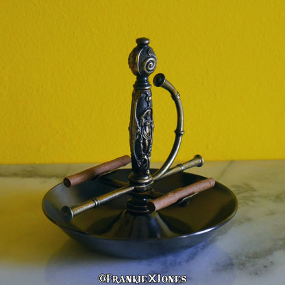 Art Nouveau Goddess Brass Sword Handle Ashtray