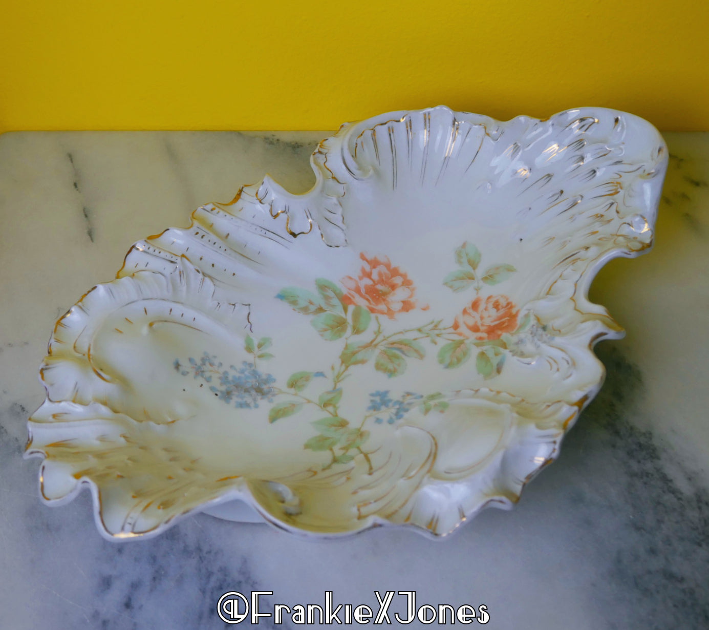 Transferware Porcelain Angel Wing Console Bowl