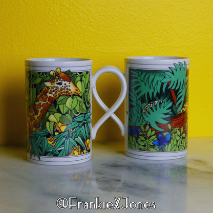 Giraffe + Leopard Stoneware Mugs ✤ Kenya ✤ Dunoon ✤ Set of 2