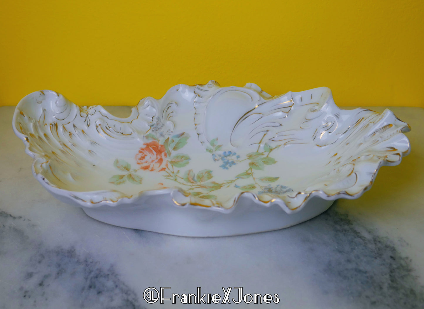 Transferware Porcelain Angel Wing Console Bowl